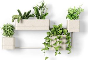 Z&aacute;věsn&eacute; plastov&eacute; květin&aacute;če na bylinky v sadě 4 ks Cubiko &ndash; Umbra Umbra