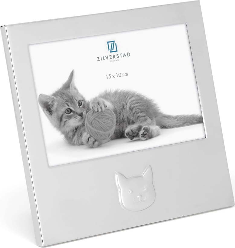 Kovový stojací rámeček ve stříbrné barvě 16x17 cm Cat – Zilverstad Zilverstad