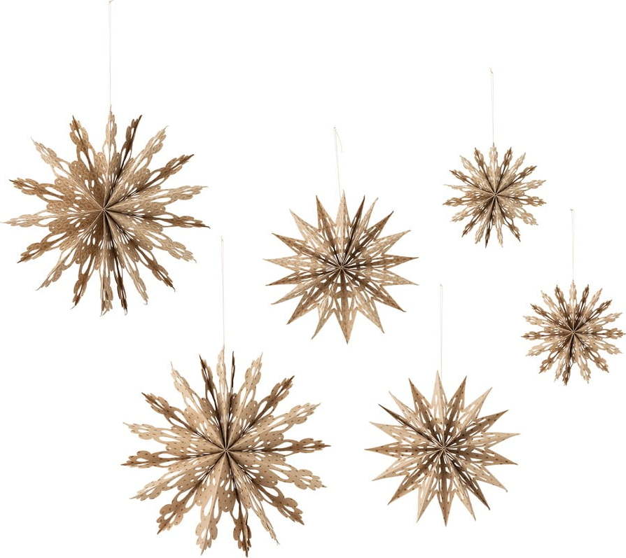 Papírové závěsné vánoční dekorace v sadě 6 ks Star – Bloomingville Bloomingville