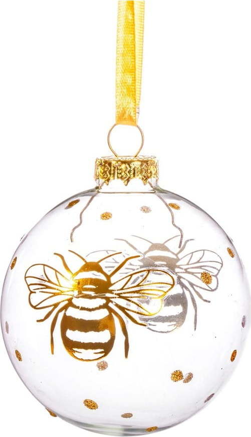 Skleněná ručně vyrobená vánoční koule ø 8 cm Golden Bee – Sass & Belle Sass & Belle