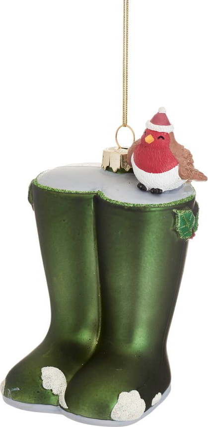 Skleněná ručně vyrobená vánoční ozdoba 12 cm Christmas Wellies – Sass & Belle Sass & Belle