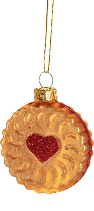 Skleněná ručně vyrobená vánoční ozdoba ø 4 cm Jam Biscuit – Sass & Belle
