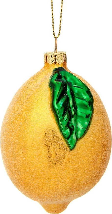 Skleněná ručně vyrobená vánoční ozdoba ø 6 cm Shimmering Lemon – Sass & Belle Sass & Belle