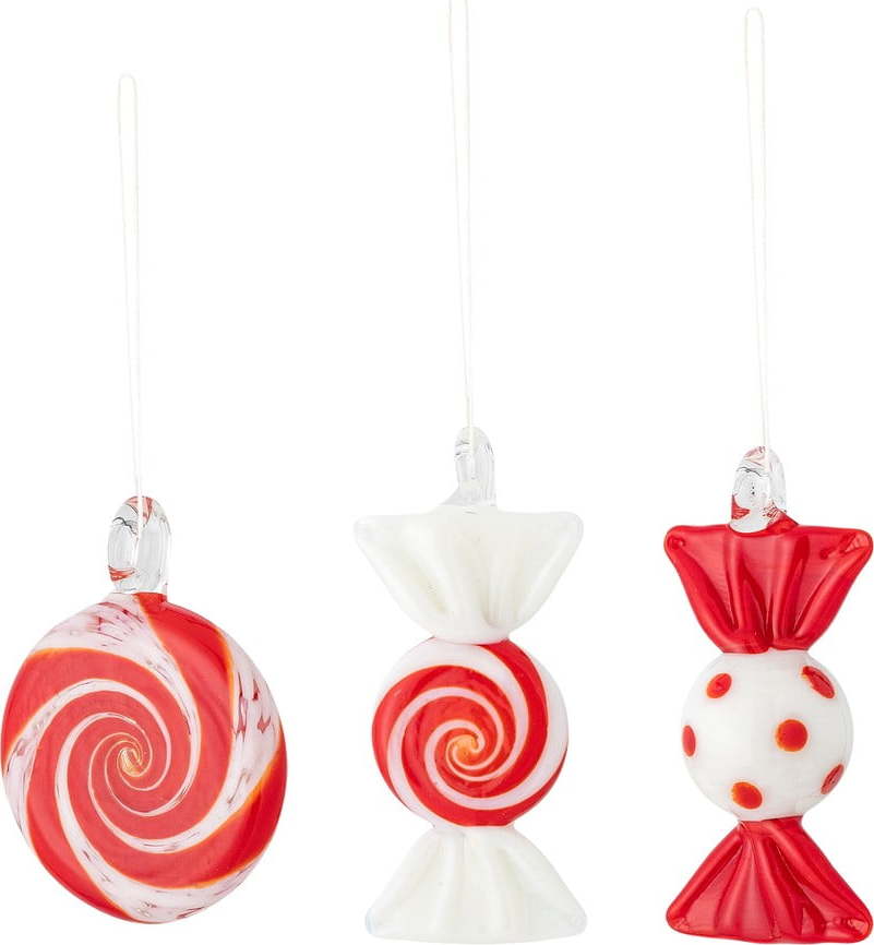 Skleněné ručně vyrobené vánoční ozdoby v sadě 3 ks 6 cm Festive – Bloomingville Bloomingville