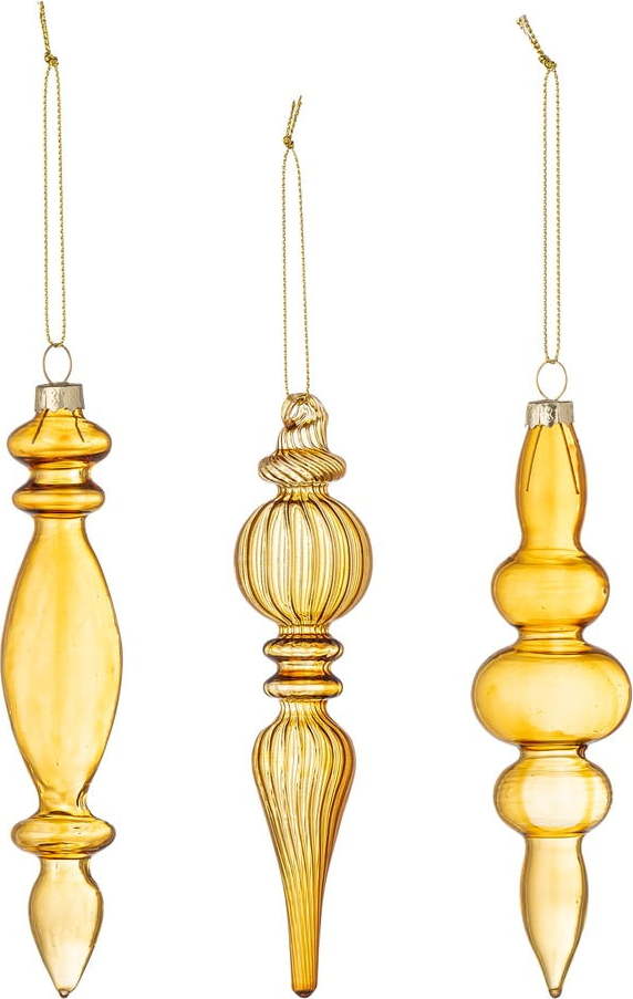 Skleněné vánoční ozdoby v sadě 3 ks ø 4 cm Auralia – Bloomingville Bloomingville