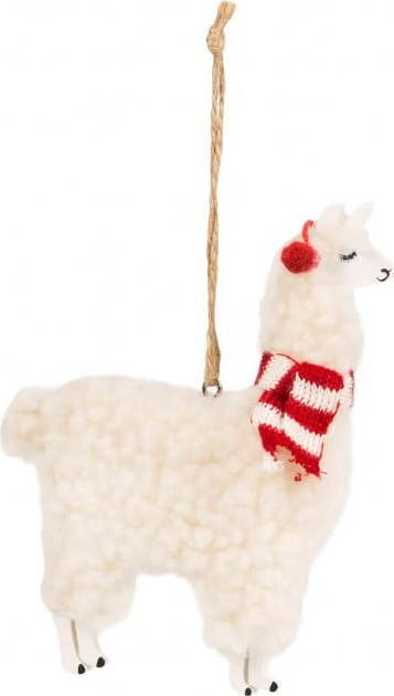 Textilní ručně vyrobená vánoční ozdoba 13 cm Llama – Sass & Belle Sass & Belle