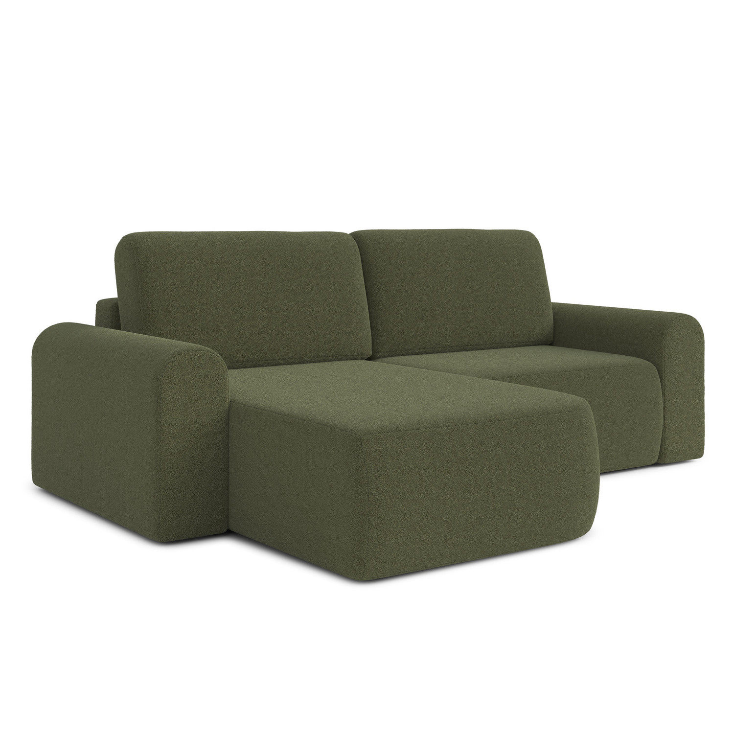 Rozkládací rohová sedací souprava BORELLO Levá Zelená