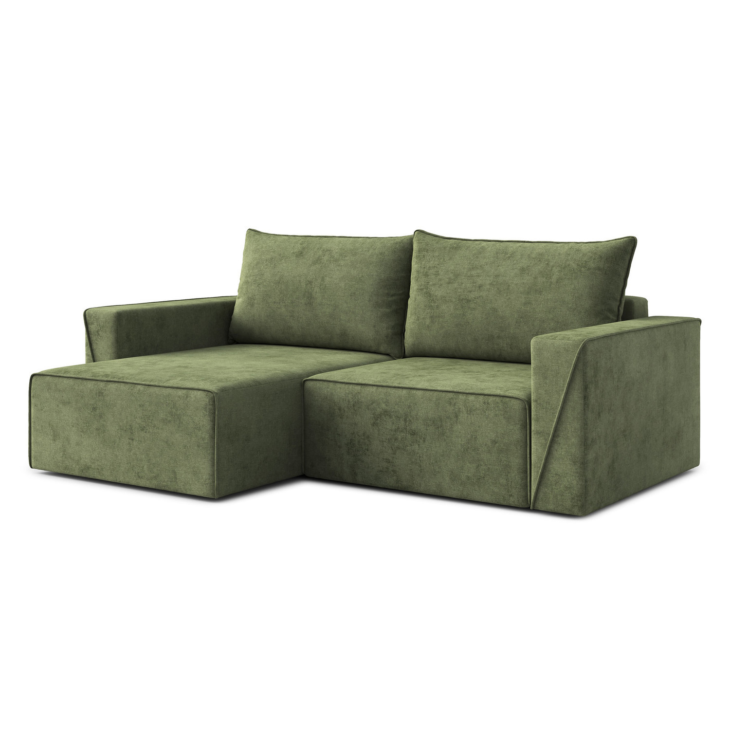 Rozkládací rohová sedací souprava CORTE Levá Zelená