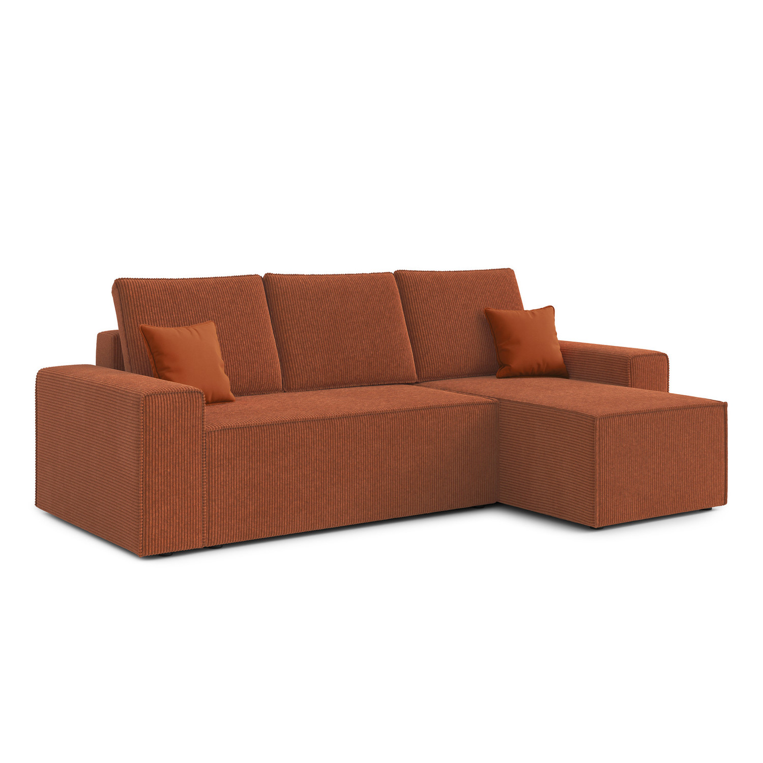 Rozkládací rohová sedací souprava PONTE Pravá Hnědá
