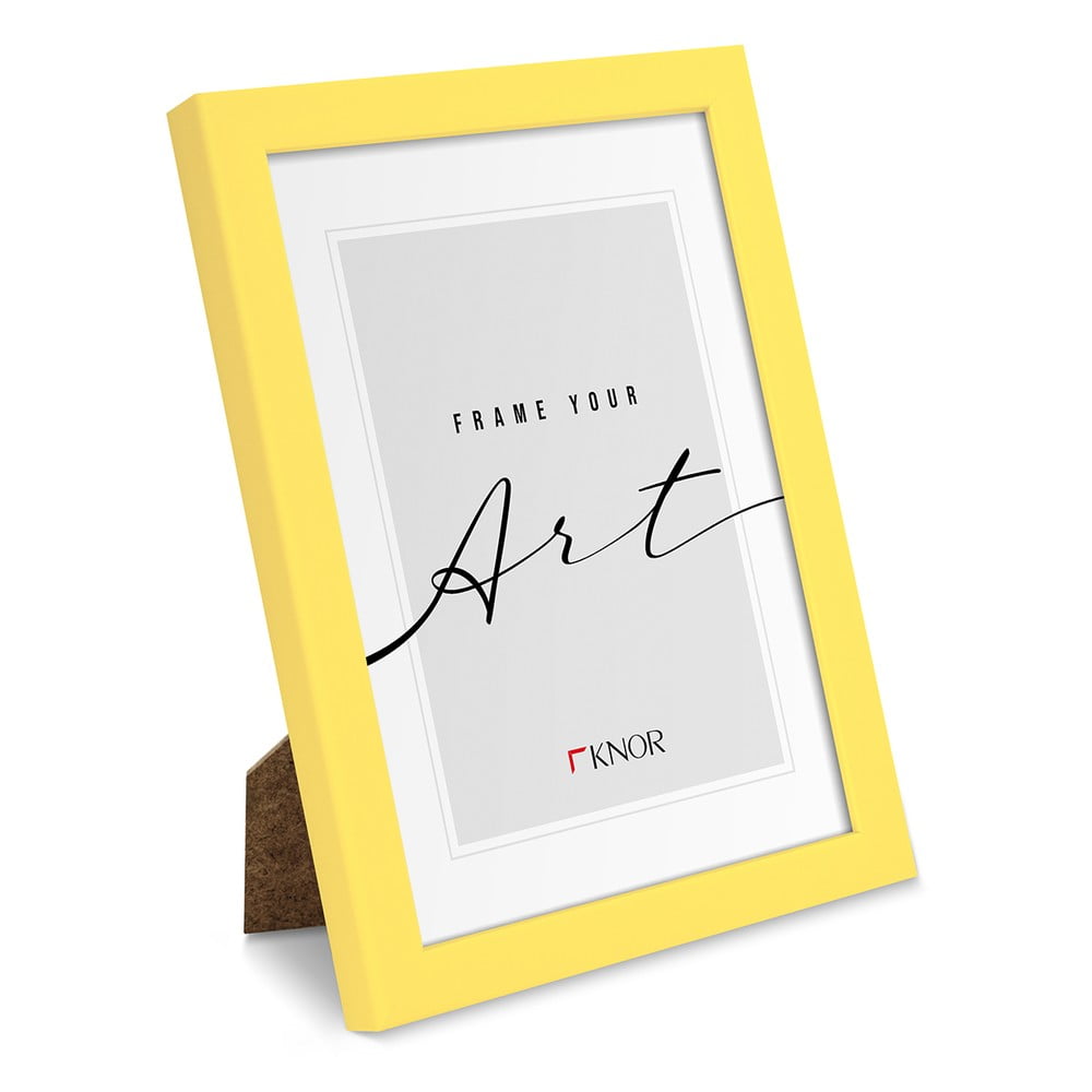 Žlutý stojací/na zeď rámeček 12x17 cm – knor knor