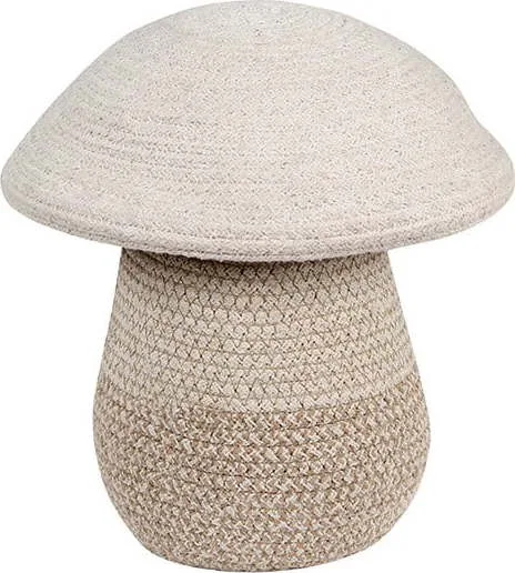 Béžový látkový dětský koš na hračky ø 23x27 cm Mushroom – Lorena Canals