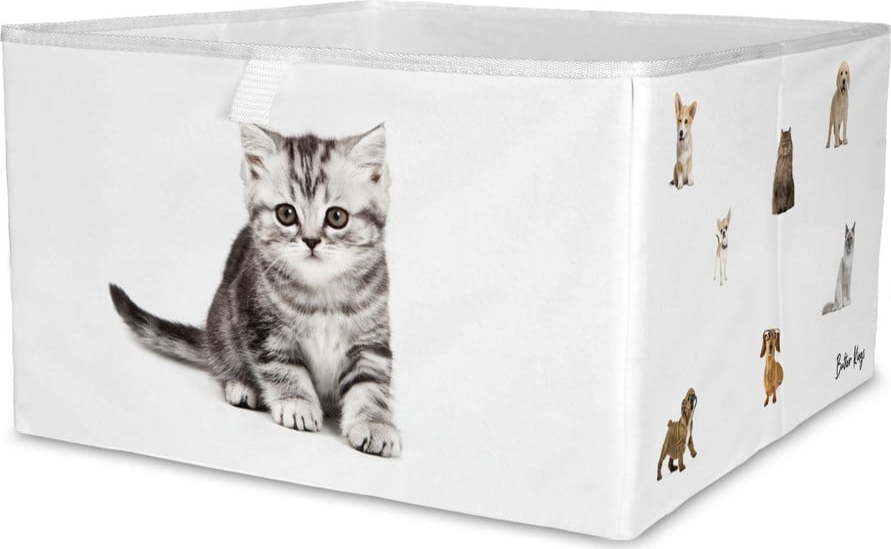 Bílý látkový dětský organizér na hračky 32x32x20 cm The Cutest Ones – Butter Kings Butter Kings