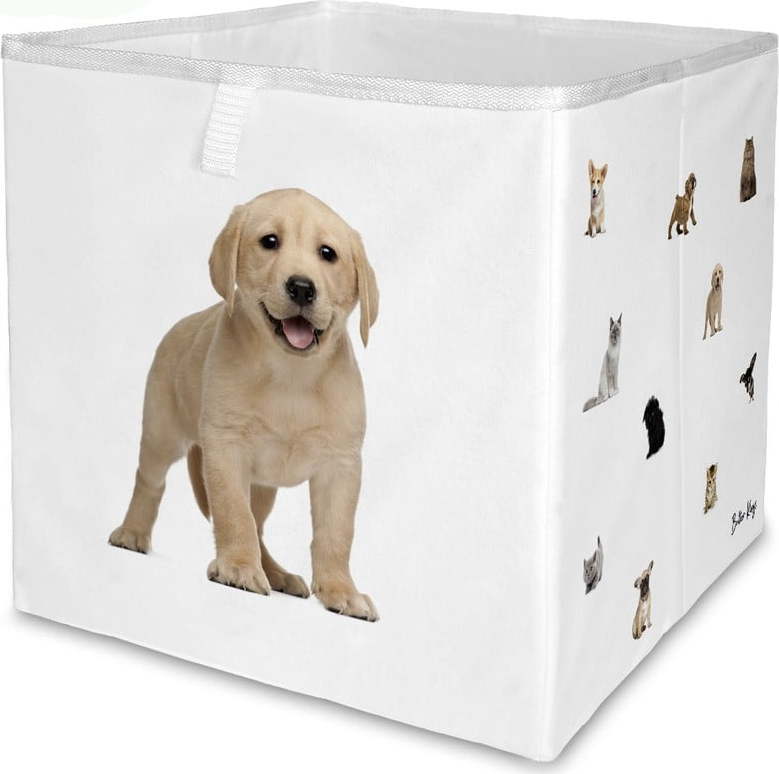 Bílý látkový dětský organizér na hračky 32x32x32 cm The Cutest Ones – Butter Kings Butter Kings