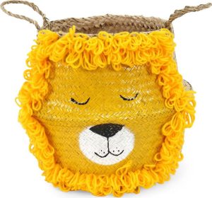 Dětsk&yacute; ko&scaron; na hračky z mořsk&eacute; tr&aacute;vy ve žluto-př&iacute;rodn&iacute; barvě &oslash; 30x28 cm Lion &ndash; Compactor Compactor