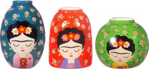 Keramick&eacute; v&aacute;zy v sadě 3 ks (v&yacute;&scaron;ka 8 cm) Floral Frida &ndash; Sass & Belle Sass & Belle