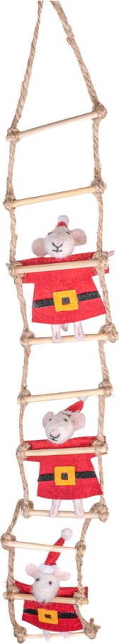 Látková závěsná vánoční dekorace 50 cm Santa Mouse – Sass & Belle Sass & Belle