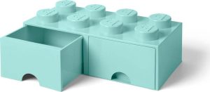 Mentolově zelen&yacute; &uacute;ložn&yacute; box se dvěma &scaron;upl&iacute;ky LEGO&reg; LEGO
