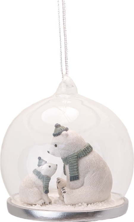 Ručně vyrobená vánoční koule z polyresinu ø 7 cm Polar Bear Mummy & Baby – Sass & Belle Sass & Belle