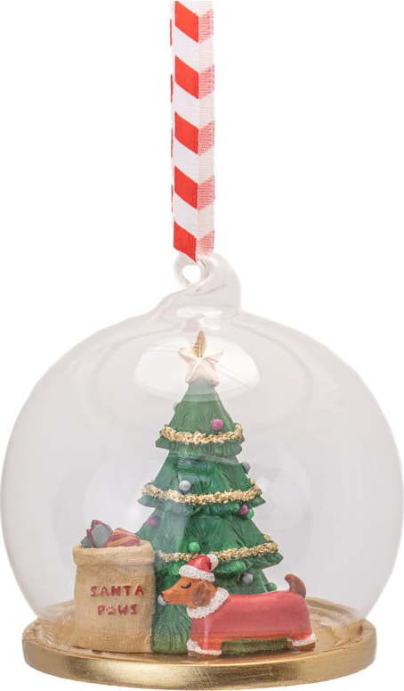 Ručně vyrobená vánoční koule z polyresinu ø 7 cm Santa Paws – Sass & Belle Sass & Belle