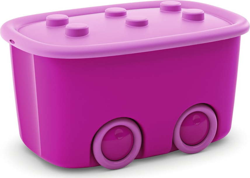 Růžový plastový dětský úložný box 58x39x32 cm Funny Box – KIS KIS