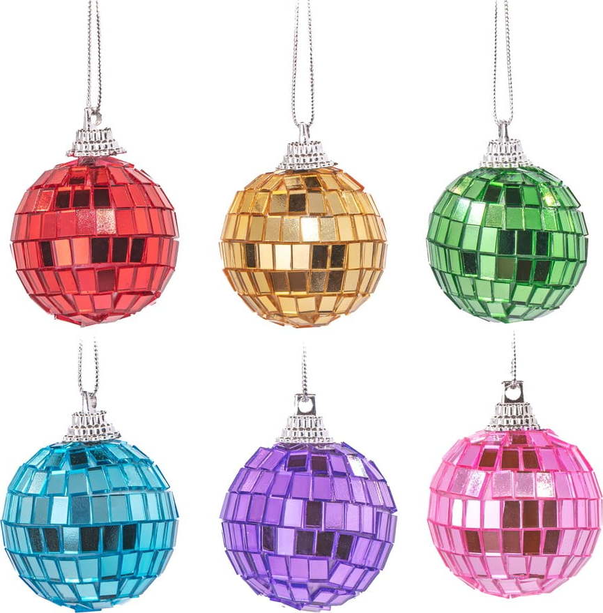 Skleněné vánoční ozdoby v sadě 6 ks ø 4 cm Mirror Disco – Sass & Belle Sass & Belle