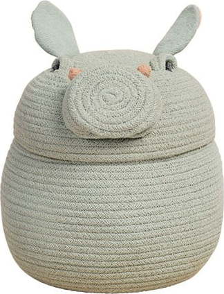 Světle šedý látkový dětský koš na hračky ø 25x30 cm Henry the Hippo – Lorena Canals Lorena Canals