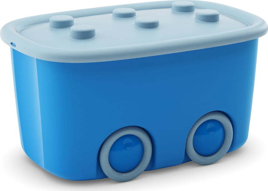 Světle modrý plastový dětský úložný box 58x39x32 cm Funny Box – KIS KIS