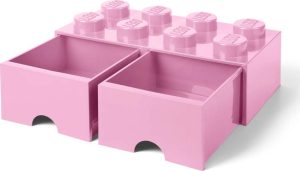 Světle růžov&yacute; &uacute;ložn&yacute; box se dvěma &scaron;upl&iacute;ky LEGO&reg; LEGO