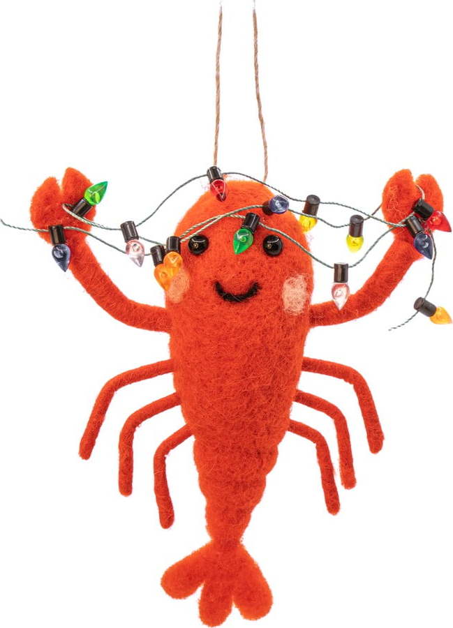 Textilní ručně vyrobená vánoční ozdoba 11 cm Lobster – Sass & Belle Sass & Belle