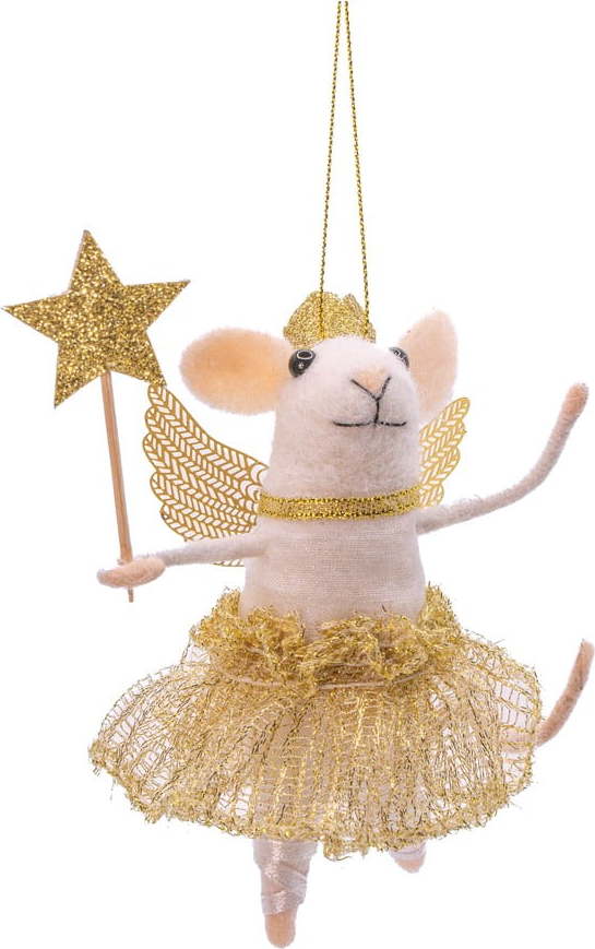 Textilní ručně vyrobená vánoční ozdoba 12 cm Fairy Mouse – Sass & Belle Sass & Belle