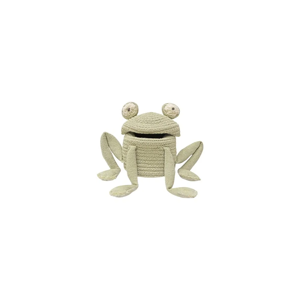 Zelený látkový dětský koš na hračky ø 15x15 cm Mini Fred the Frog – Lorena Canals
