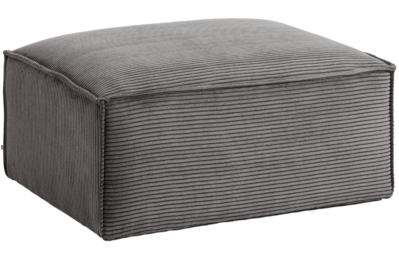 Šedý manšestrový taburet Kave Home Blok 90 x 70 cm Kave Home