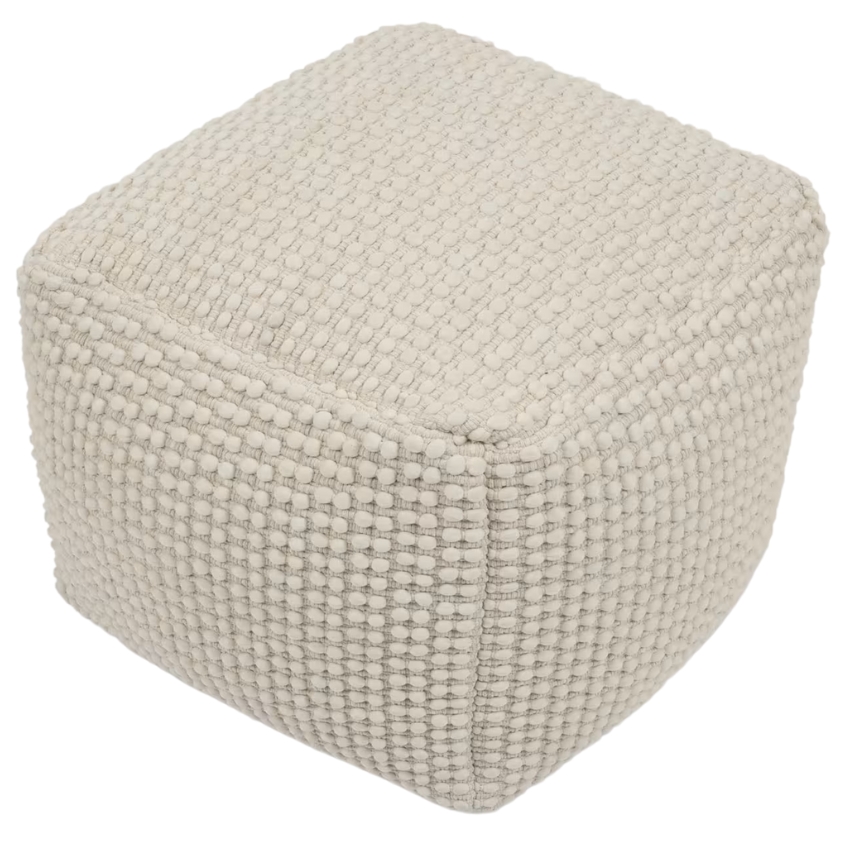 Bílý puf Kave Home Mascarell 45 x 45 cm Kave Home