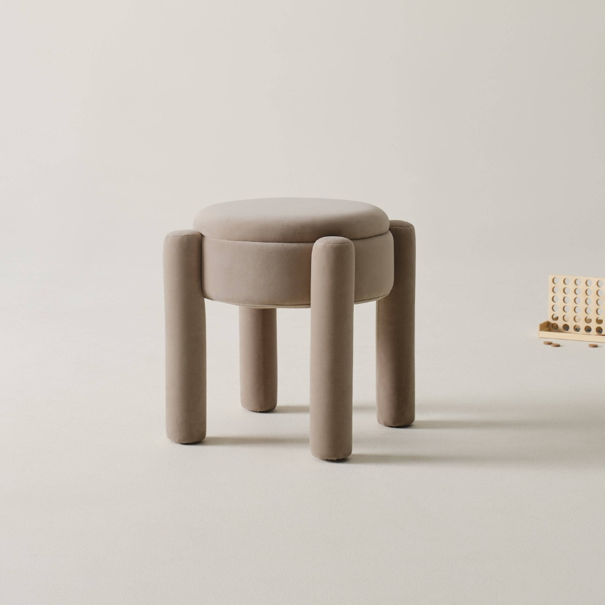 Jotex Béžová sametová stolička JADE 46 cm Jotex