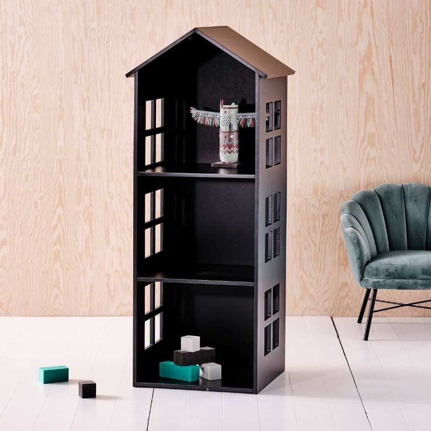 Jotex Černá lakovaná dětská knihovna SEVILLA 117 x 47 cm Jotex