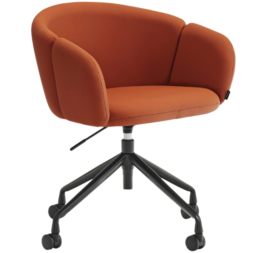 Cihlově červená čalouněná otočná konferenční židle Teulat Add Teulat