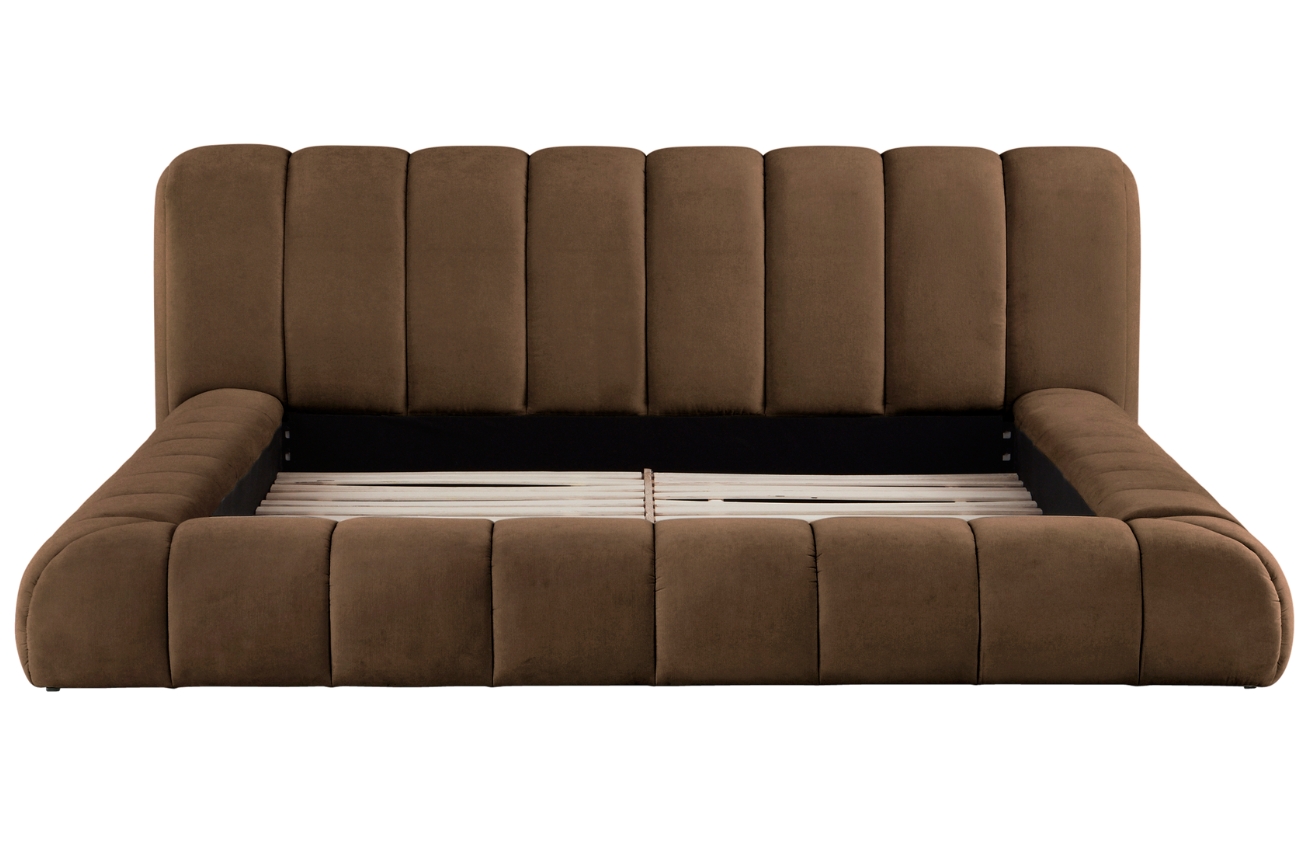 Jotex Hnědá čalouněná dvoulůžková postel DERMY 160 x 200 cm Jotex