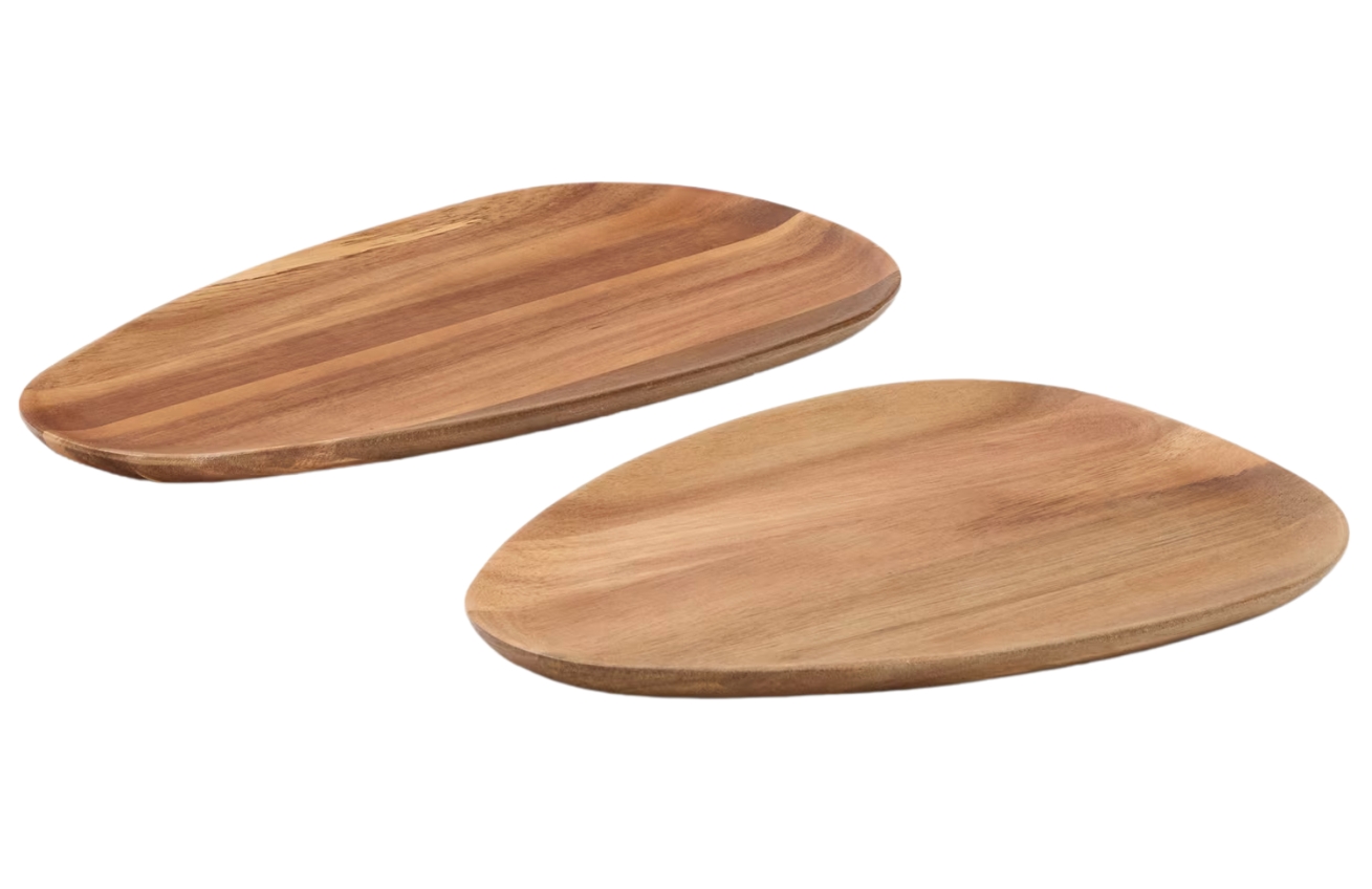 Set dvou dřevěných táců Kave Home Nukha Kave Home