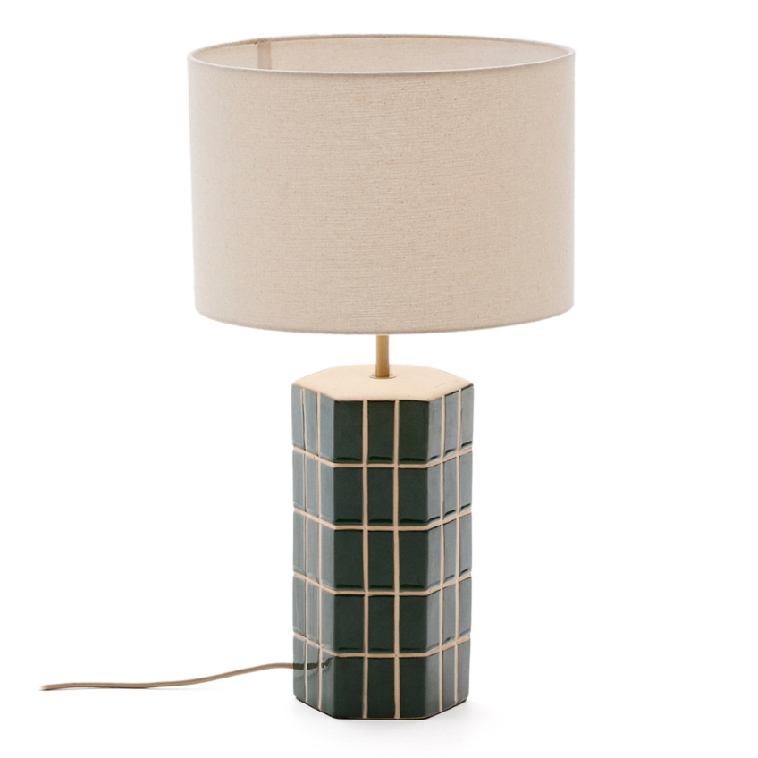 Zelená keramická stolní lampa Kave Home Rue Kave Home