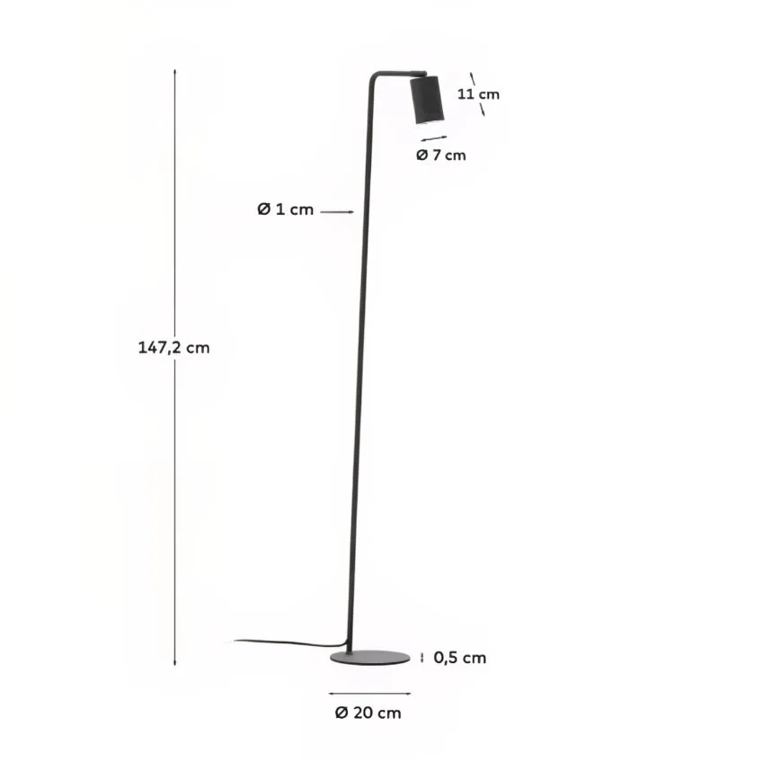 Kave Home kovová stojací lampa Manie