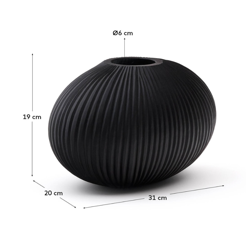 Šedá skleněná váza Kave Home Nivra 19 cm Kave Home