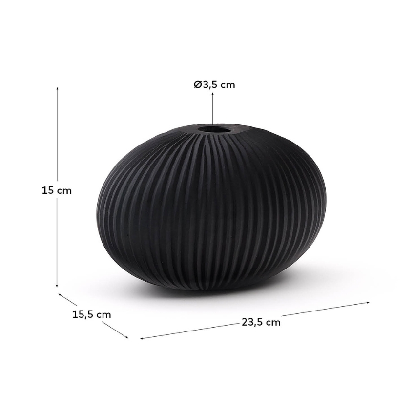 Šedá skleněná váza Kave Home Nivra 15 cm Kave Home