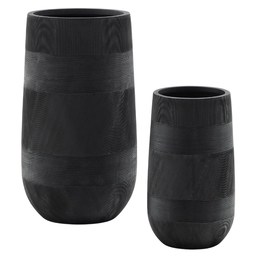 Set dvou černých zahradních květináčů Kave Home Tival Ø 24/35 cm Kave Home