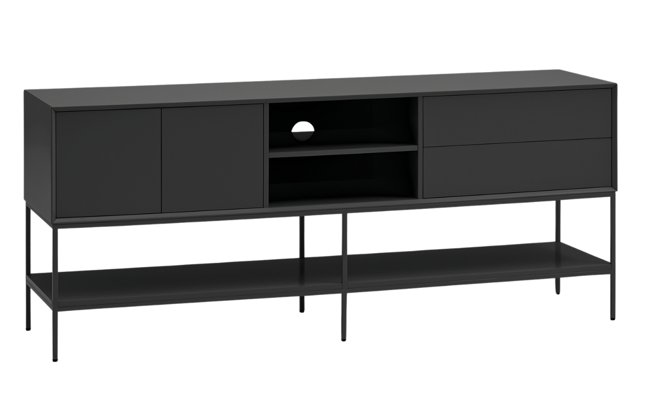 Černý TV stolek Teulat Platt 175 x 45 cm Teulat