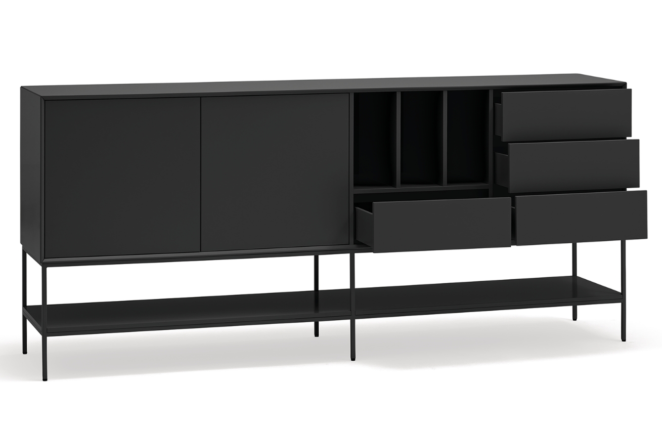 Černá komoda Teulat Platt 220 x 45 cm Teulat