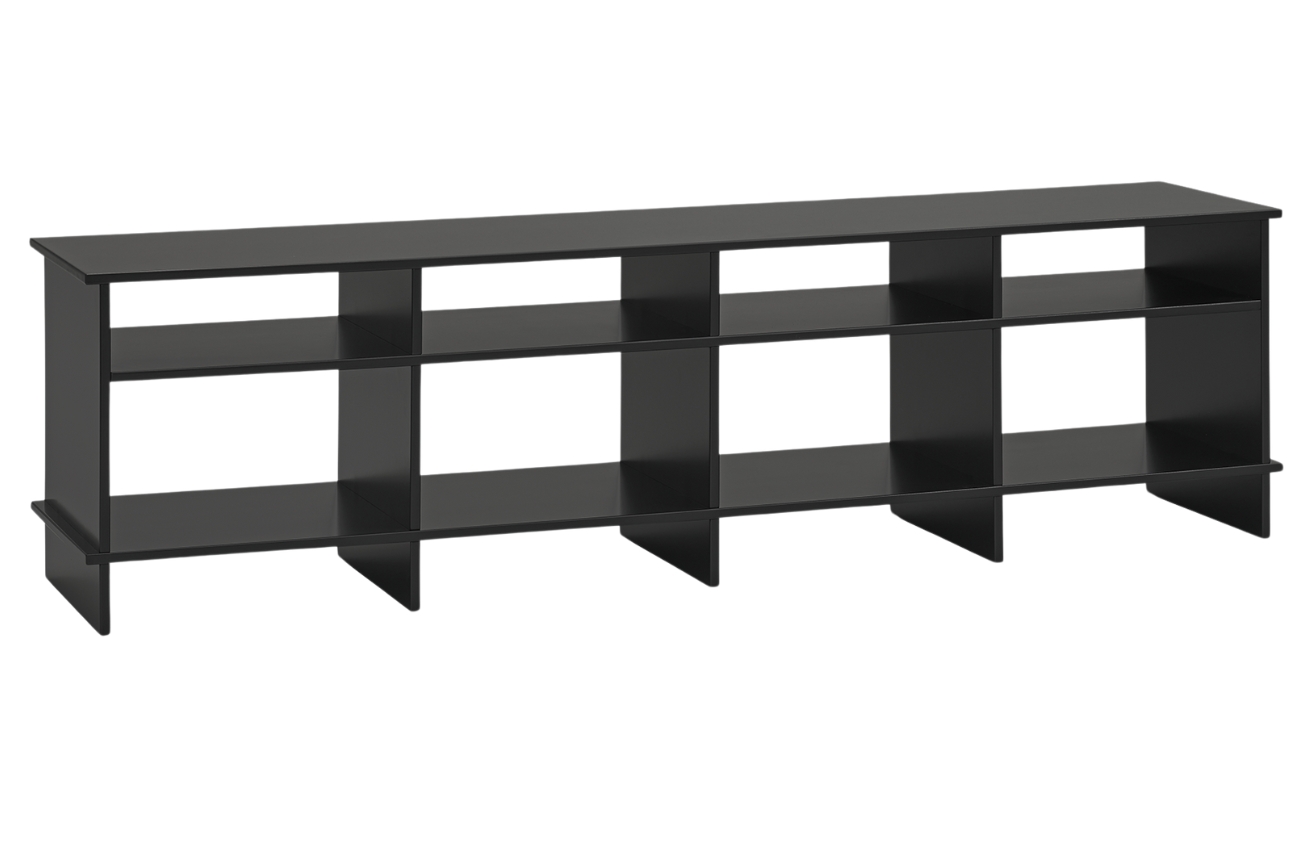 Černý lakovaný TV stolek Teulat Inari 180 x 40 cm Teulat