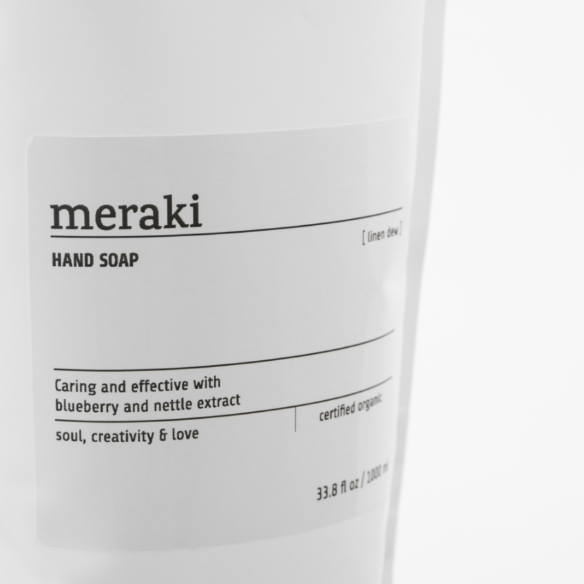 Náhradní náplň mýdla na ruce Meraki Linen Dew 1 l Meraki