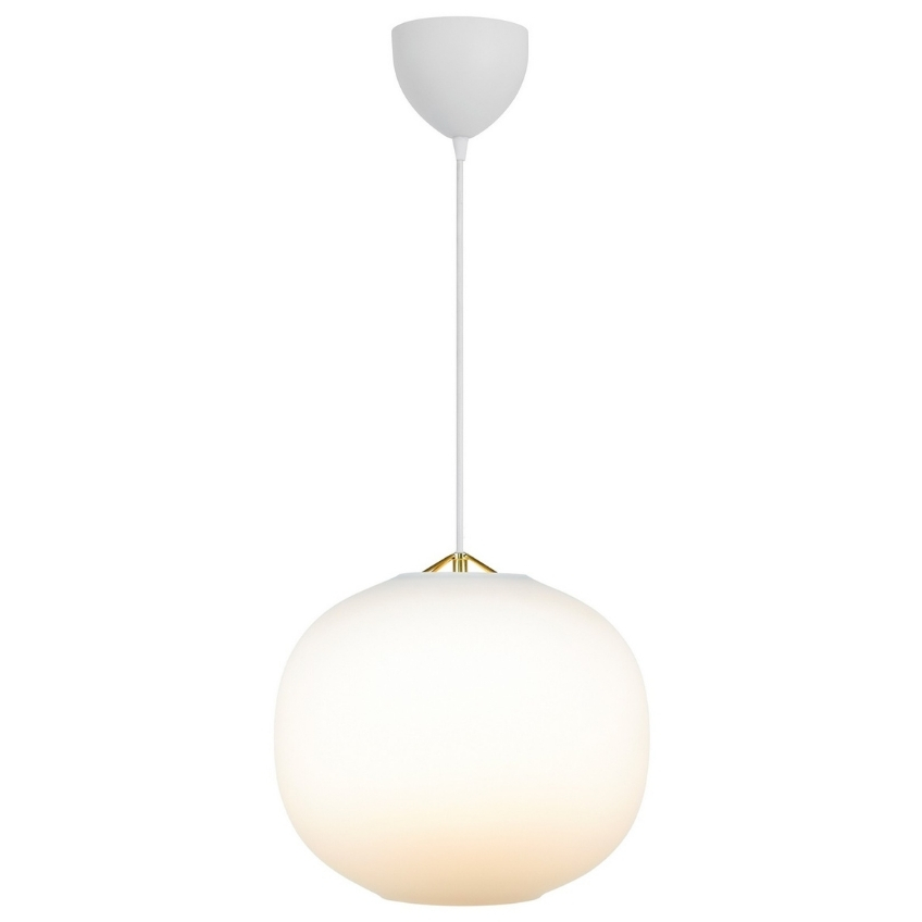 Nordlux Opálově bílé skleněné závěsné světlo Navone 30 cm Nordlux