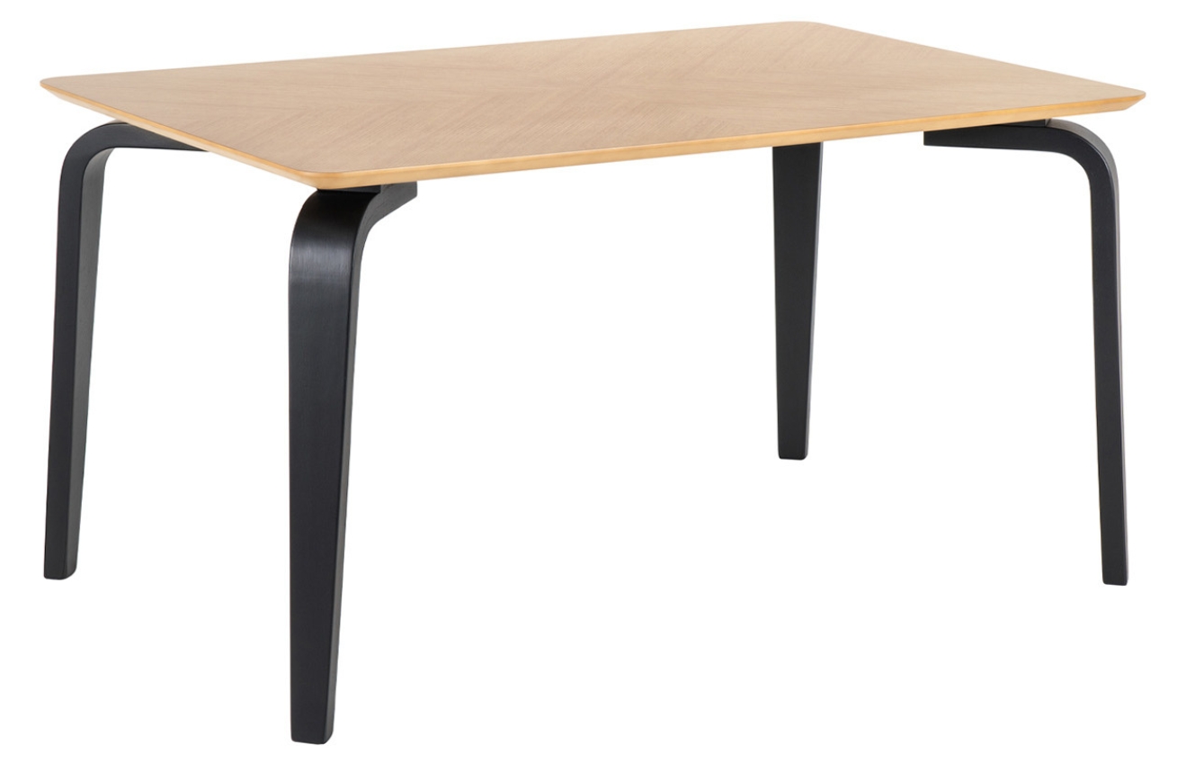 Dubový jídelní stůl Somcasa Stacy 140 x 90 cm s černou podnoží Somcasa