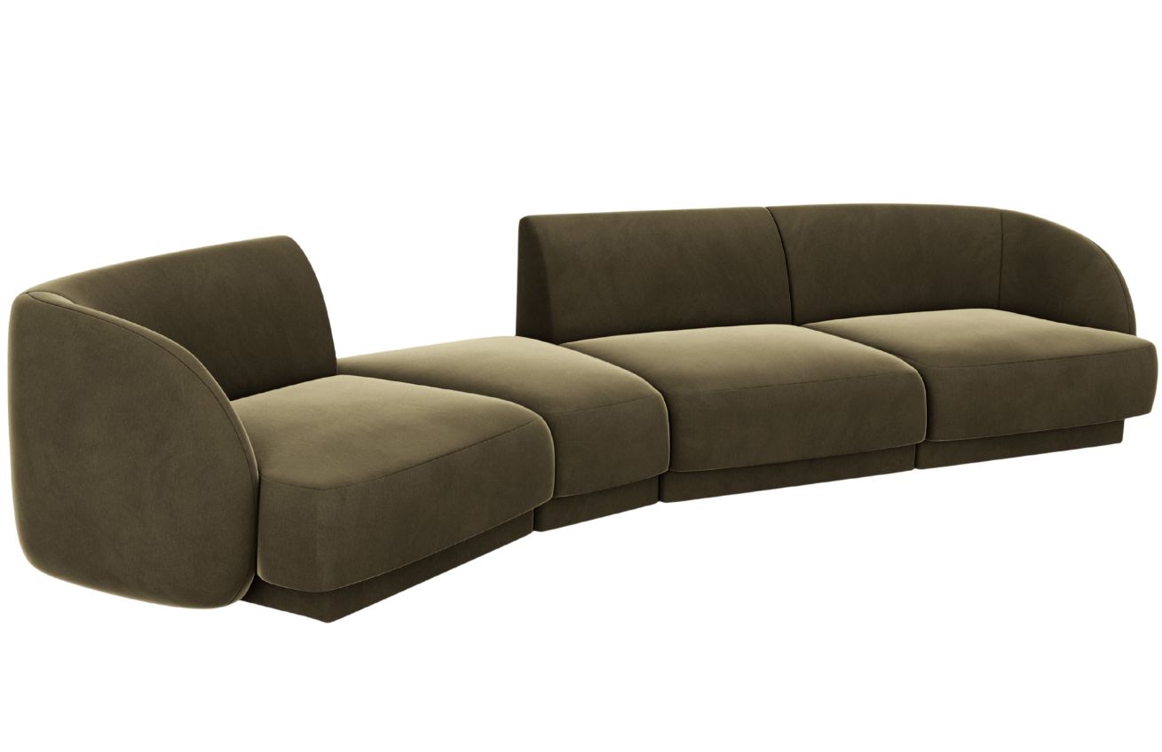 Micadoni Sametová pohovka Miley 327 cm Micadoni